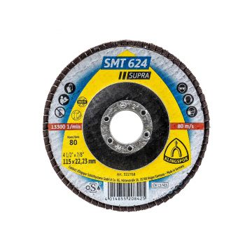 Disc lamelar frontal Klingspor SMT 624 Supra, P80 115X22.23 mm / EXT 322768