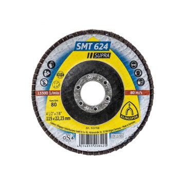 Disc lamelar frontal Klingspor SMT 624 Supra, P80 115X22.23 mm / EXT 322768
