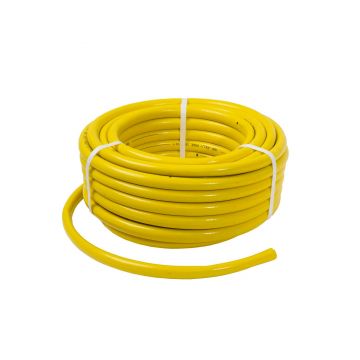 Furtun gradina, armat, cu insertie 3/4, lungime 25 metri, galben, flexibil, rezistent la radiatii UV si la frig / EXT 9661