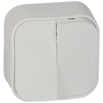 Intrerupator dublu aplicat Horoz, Eva 10A, 250V / EXT 112-001-0003