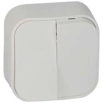 Intrerupator dublu aplicat Horoz, Eva 10A, 250V / EXT 112-001-0003