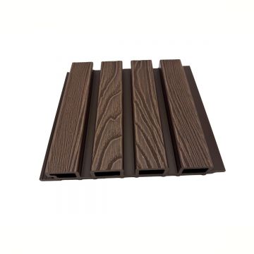 Lambriu decorativ WPC, reliefat, pentru exterior, montaj rapid, rezistenta ridicata, Naimeed D7490, 280x22x2.6cm, Nuc natural