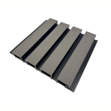 Lambriu decorativ WPC, reliefat, pentru exterior, montaj rapid, rezistenta ridicata, Naimeed D7494, 280x22x2.6cm, Stejar gri