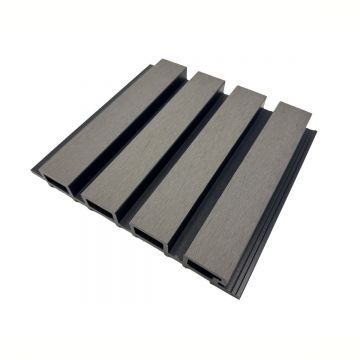 Lambriu decorativ WPC, reliefat, pentru exterior, montaj rapid, rezistenta ridicata, Naimeed D7494, 280x22x2.6cm, Stejar gri