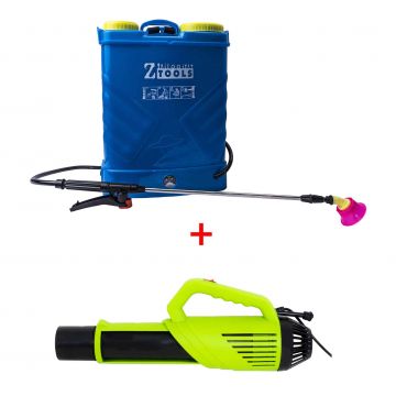 Pachet pompa de stropit cu acumulator, 16l (ZTS 4663) plus pulverizator atomizor (ZTS 5573) / EXT 6792