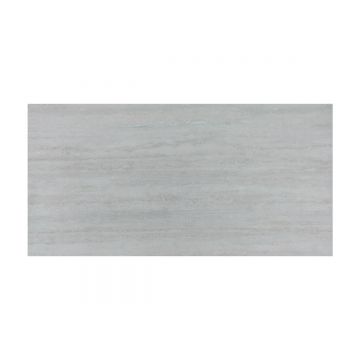 Panou decorativ din praf de piatra, Naimeed D7308, flexibil, ignifug, strat protector ceramic, rezistent la razele UV, 120x60x0.2 cm, gri travertin