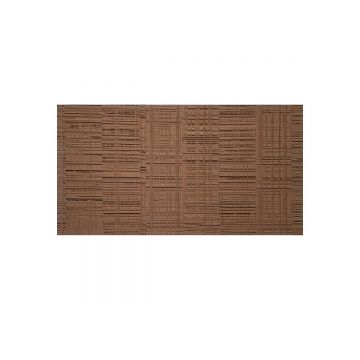 Panou decorativ din praf de piatra, Naimeed D7329, flexibil, ignifug, strat protector ceramic, rezistent la razele UV, 120x60x0.2 cm, maro scortisoara