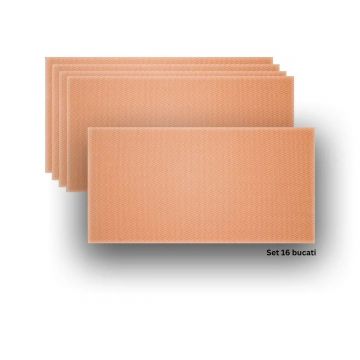 Panou decorativ din praf de piatra, Naimeed D7336, flexibil, ignifug, strat protector ceramic, rezistent la razele UV, 120x60x0.2 cm, portocaliu