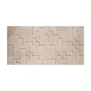 Panou decorativ din praf de piatra, Naimeed D7363, flexibil, ignifug, strat protector ceramic, rezistent la razele UV, 120x60x0.2 cm, crem deschis