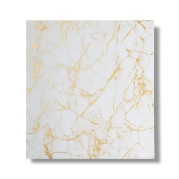 Panou decorativ, riflaj, polimer rigid, Naimeed D7613, Dimensiuni 270x30.5x0.45cm, Alb/Auriu