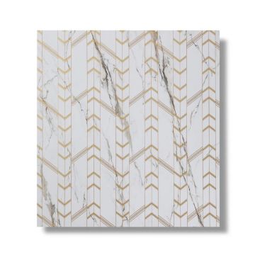 Panou decorativ, riflaj, polimer rigid, Naimeed D7620, Dimensiuni 270x30.5x0.45cm, Alb