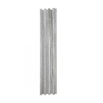 Panou decorativ riflaj WPC, montaj rapid, rezistenta ridicata, Naimeed D7527, 260x16.8x2.3cm, gri