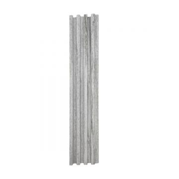 Panou decorativ riflaj WPC, montaj rapid, rezistenta ridicata, Naimeed D7527, 260x16.8x2.3cm, gri