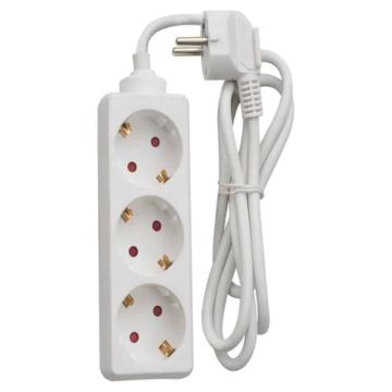 Prelungitor 3 prize, lungime 1.5m, protectie pentru copii STROHM / SM-3P-3M-WH-1.5MMP