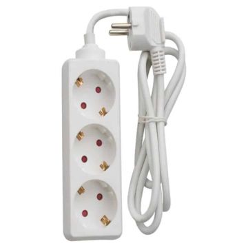 Prelungitor 3 prize, lungime 1.5m, protectie pentru copii STROHM / SM-3P-3M-WH-1.5MMP