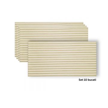 Set 10 panouri decorative din praf de piatra, Naimeed D7360, flexibile, ignifuge, strat protector ceramic, rezistente la razele UV, 120x60x0.2 cm, bej
