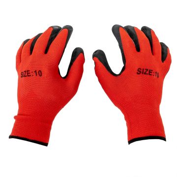 Set 12 buc, manusi tricotate cu protectie din latex, Flex Black / ZLN 1397_1