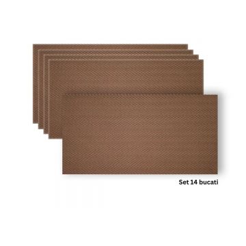 Set 14 panouri decorative din praf de piatra, Naimeed D7335, flexibile, ignifuge, strat protector ceramic, rezistente la razele UV, 120x60x0.2 cm, mar