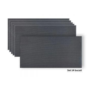 Set 14 panouri decorative din praf de piatra, Naimeed D7337, flexibile, ignifuge, strat protector ceramic, rezistente la razele UV, 120x60x0.2 cm, gri