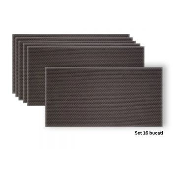 Set 16 panouri decorative din praf de piatra, Naimeed D7346, flexibile, ignifuge, strat protector ceramic, rezistente la razele UV, 120x60x0.2 cm, gri