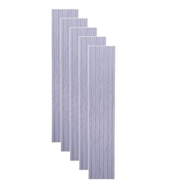 Set 5 panouri decorative, riflaj WPC, cu 6 caneluri, Naimeed D6218, 260x17x1.8cm, Gri marmura