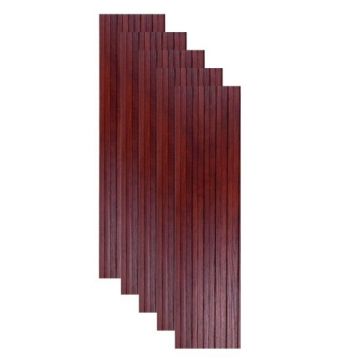 Set 5 panouri decorative, riflaj WPC, cu 6 caneluri,  Naimeed D6222, 260x17x1.8cm, Maro Rubin