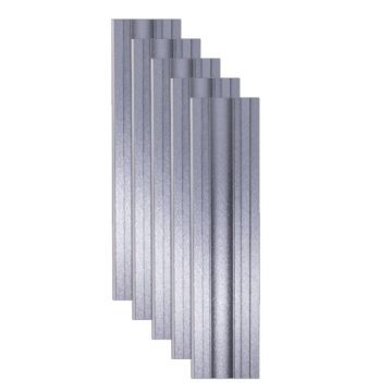 Set 5 panouri decorative, riflaj WPC, Naimeed D6228, 260x18x1.8cm, Gri metalizat