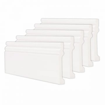 Set 5 plinte decorative, polimer rigid, Naimeed D6699, Alb, 2300x100x15mm