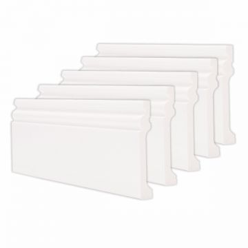 Set 5 plinte decorative, polimer rigid, Naimeed D6699, Alb, 2300x100x15mm