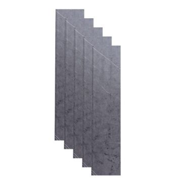 Set 5 profile Rectangular Decorativ Ranforsat WPC, Naimeed D6212, 260x10x5cm, Gri marmura