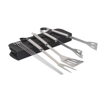 Set 7 piese din inox, pentru gratar plus borseta depozitare / ZTS 8339