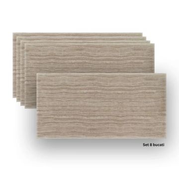 Set 8 panouri decorative din praf de piatra, Naimeed D7312, flexibile, ignifuge, strat protector ceramic, rezistente la razele UV, 120x60x0.2 cm, capp