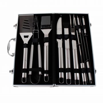 Set accesorii 10 piese gratar cu diplomat de aluminiu / 842