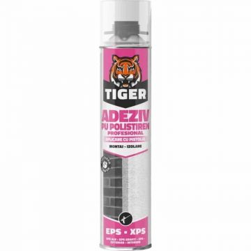Adeziv poliuretanic pentru polistiren, aplicare cu pistol, Tiger, 700ml / DPU172112391