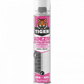Adeziv poliuretanic pentru polistiren, aplicare cu pistol, Tiger, 700ml / DPU172112391