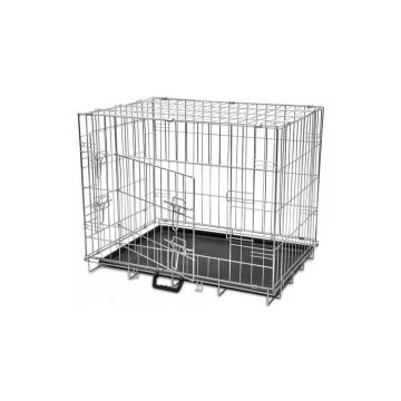 Cusca de caini pentru interior, din metal, pliabila, masura M