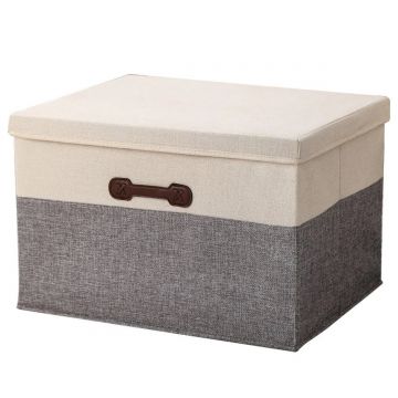 Cutie Depozitare Multifunctionala, Naimeed D7637, pliabilă, cu capac, dimenisuni 35x25x18cm, Gri