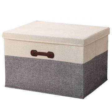 Cutie Depozitare Multifunctionala, Naimeed D7637, pliabilă, cu capac, dimenisuni 35x25x18cm, Gri