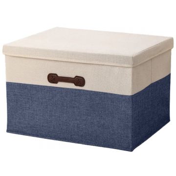 Cutie Depozitare Multifunctionala, Naimeed D7640, pliabilă, cu capac, dimenisuni 40x30x25cm, Albastru