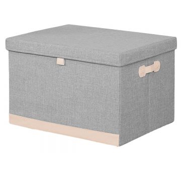 Cutie Depozitare Multifunctionala, Naimeed D7661, pliabilă, cu capac, dimenisuni 35x28x18cm, Gri