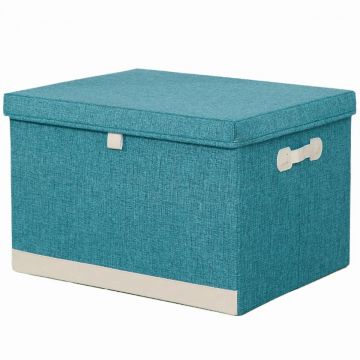 Cutie Depozitare Multifunctionala, Naimeed D7663, pliabilă, cu capac, dimenisuni 45x35x24.5cm, Turcoaz