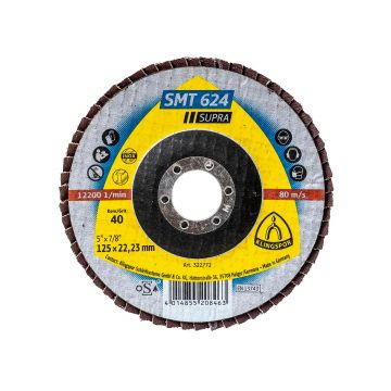 Disc lamelar frontal Klingspor SMT 624 Supra, P40 125X22.23 mm / EXT 322772
