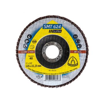 Disc lamelar frontal Klingspor SMT 624 Supra, P40 125X22.23 mm / EXT 322772
