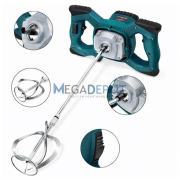 Mixer electric pentru mortar Craft-Tec, 3200W, 6 viteze, tija + paleta incluse, turcoaz
