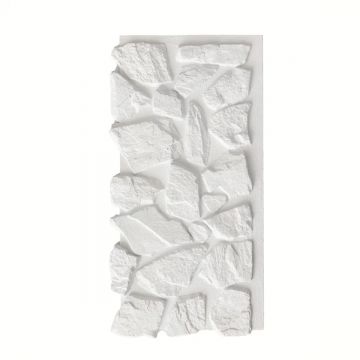 Panou decorativ 3D, efect piatră naturală, ultraușor, Naimeed D7599, pentru interior și exterior, 120x60x6cm, Alb