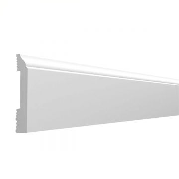 Plinta decorativa, polimer rigid, Naimeed D7607, Alb, 230x10x1.2cm