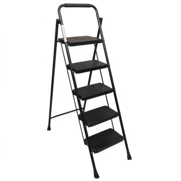 Scara metalica cu 5 trepte late, pliabila negru Z-TOOLS / ZTS 8089