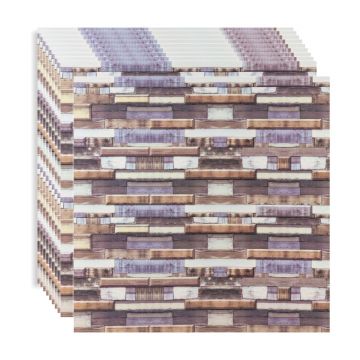 Set 10 panouri decorative, Autoadeziv, suprafata acoperita 3.6 m2, Naimeed D3521, 60x60 cm, Multicolor