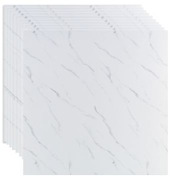 Set 10 panouri decorative, Autoadeziv, suprafata acoperita 3.6 mp, Naimeed D3515, 60x60 cm, Marmura Alba