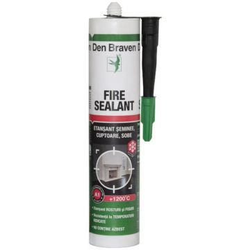 Set 2 x Etansant pentru Seminee, Cuptoare si Sobe, Negru, 280 ml, Den Braven Fire Sealant